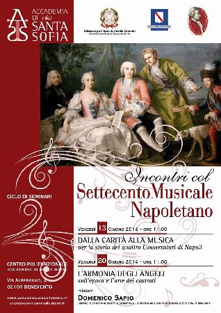 Accademia Santa Sofiia: il  20 giugno si terrà il secondo dei seminari “Incontri con il Settecento musicale napoletano”