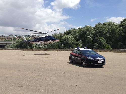 Benevento: monitoraggio piantagioni di canapa indiana dei Carabinieri anche con l’ausilio di un elicottero.