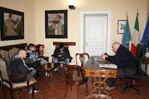 Claudio Ricci ha ricevuto stamane una delegazione di studenti del Liceo Artistico di Benevento.