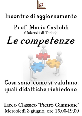 Castoldi al Liceo Giannone di Benevento, sulla didattica per “competenze”