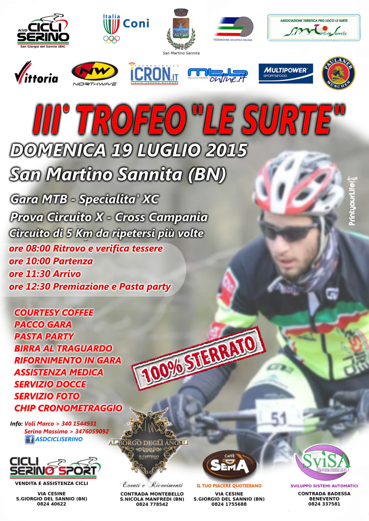 3°Trofeo “Le Surte” , il 19 Luglio 2015 a San Martino Sannita (BN)