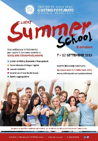 Unifortunato Benevento: al via Lucky Summer School II° edizione dal 7 al 12 Settembre