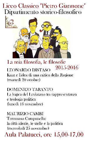 “La mia filosofia, le filosofie” rinviato l’incontro con il prof. Leonardo Distaso previsto per domani 20 ottobre presso il Liceo Classico P.Giannone