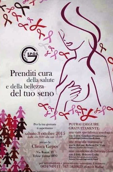 I numeri del tumore al seno in Italia: oggi al via un progetto di prevenzione alla casa di cura Gepos a Telese Terme