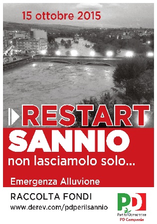 RestartSannio, al via la campagna di raccolta fondi del Pd della Campania