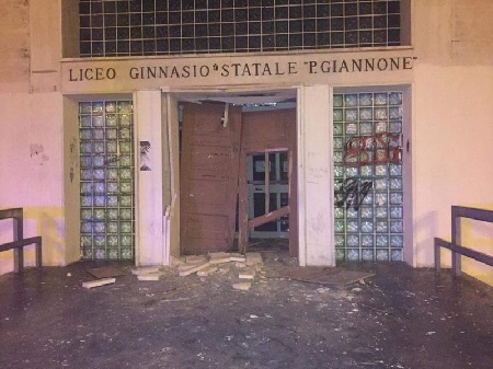 I rappresentanti degli studenti del Giannone sull’atto vandalico che ha interessato il Liceo Classico P.Giannone di Benevento