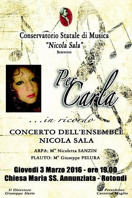 Il Conservatorio di Musica Nicola Sala omaggia Carla Bizzarro
