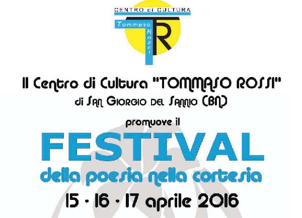 Festival della Poesia al via domani 15 Aprile la tre giorni dedicata all’arte che si svolgerà a San Giorgio del Sannio