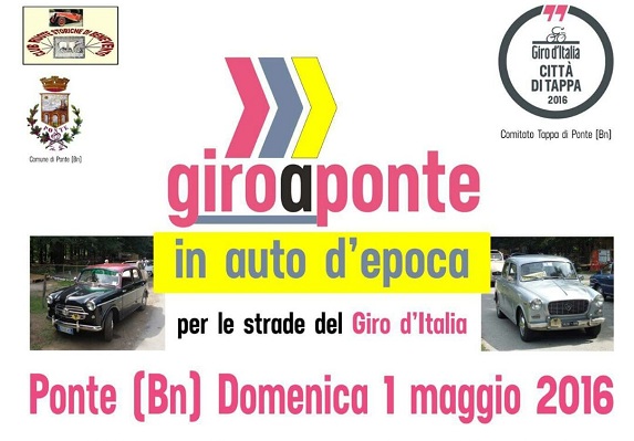 Club Ruote Storiche: domenica 1 Maggio “giroaponte” in auto d’epoca per le strade del giro d’Italia.