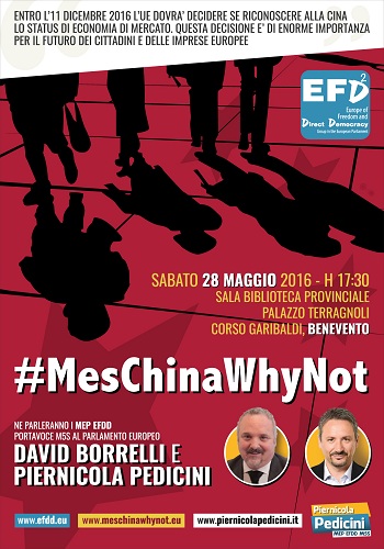 Pedicini e Borrelli M5S al convegno Nazionale a Benevento per dire no all’invasione dei prodotti cinesi