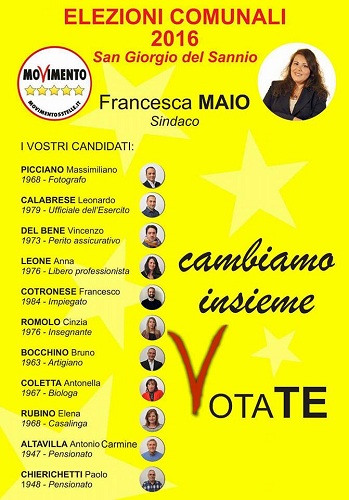 Presentazione dei Candidati M5S alle Elezioni Comunali 2016 di San Giorgio del Sannio