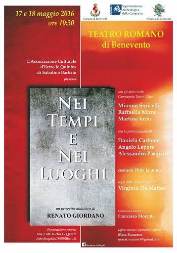 “Nei Tempi e Nei Luoghi”,parte domani il nuovo progetto di Renato Giordano