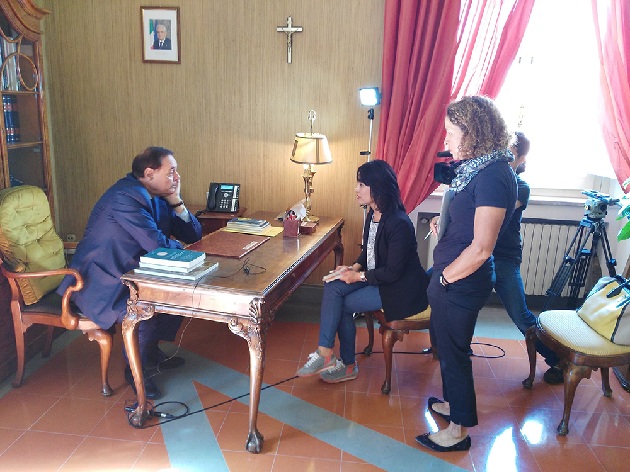 Il sindaco Mastella intervistato stamani dalla tv di Stato giapponese