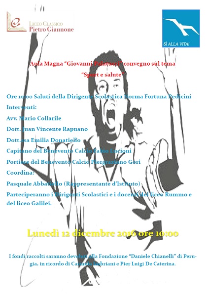 Lunedì 12 Dicembre 2016 Convegno “Sport e Salute” al Liceo Classico di Benevento