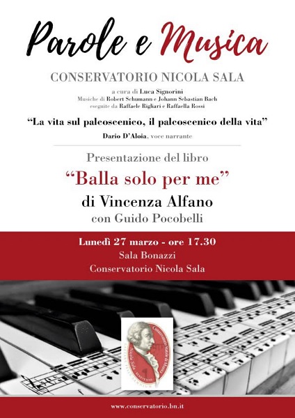 Conservatorio di Musica. Vincenza Alfano presenta il libro “Balla solo per me”