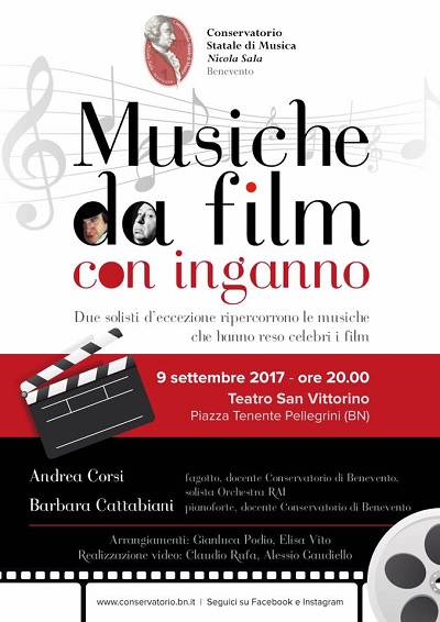 Musiche da film con inganno: nuovo appuntamento al Teatro San Vittorino per il Conservatorio “Nicola Sala”