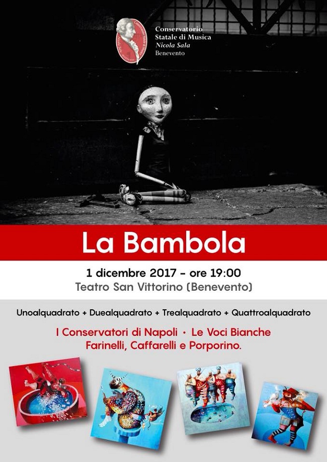 Il Conservatorio di Musica “Nicola Sala“ di Benevento presenta Mostra-Concerto “La Bambola “