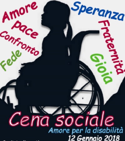 Cena sociale “Amore per la disabilità” il prossimo 12 gennaio a Benevento