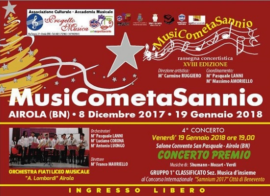 MusiCometaSannio XVIII edizione, ultimo appuntamento con il “Concerto Premio – Samnium ”
