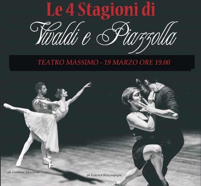 “Le quattro stagioni di Antonio Vivaldi e Astror Piazzolla” lo spettacolo in scena il 19 Marzo al Teatro Massimo.