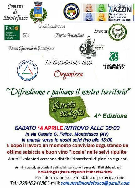 Giornata ecologica a Montefusco, partecipa anche il liceo Mazzini di Napoli