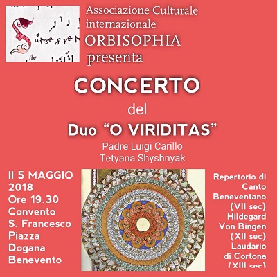 Concerto del Duo “O Viriditas” domani nella Chiesa di San Francesco