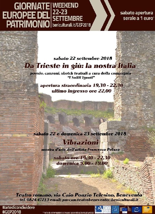 Giornate Europee del Patrimonio. Al Teatro Romano lo spettacolo : “Da Trieste in giù: la nostra Italia. Poesie, canzoni e sketch teatrali”