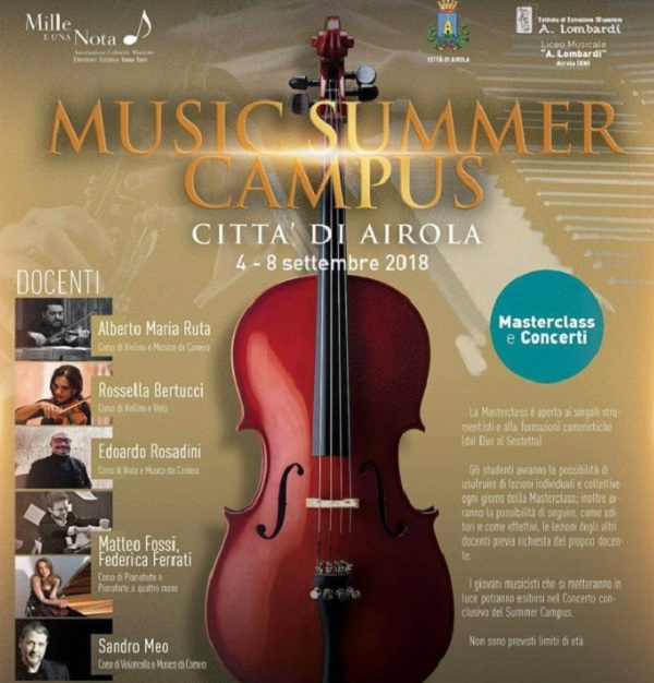 Airola: “Music Summer Campus”, domani il via alle masterclass internazionali.