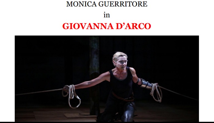 Per Città Spettacolo Teatro, Monica Guerritore in “Giovanna D’Arco”