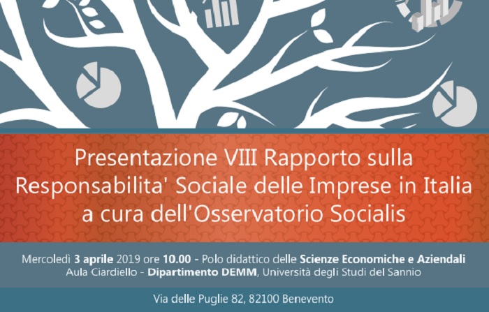 Osservatorio Socialis. Presentazione “VIII Rapporto sulla Responsabilità Sociale delle Imprese in Italia”