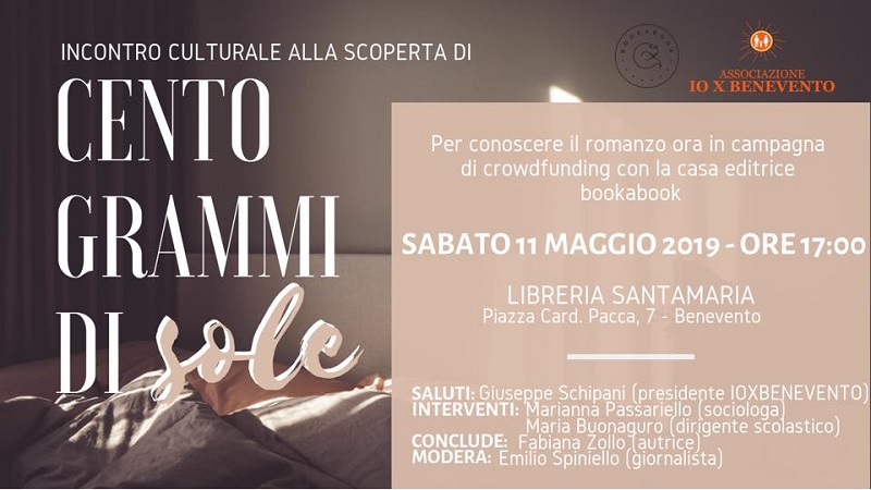 Libreria Santamaria: sabato 11 l’iniziativa culturale “Alla scoperta di “Cento grammi di sole”.