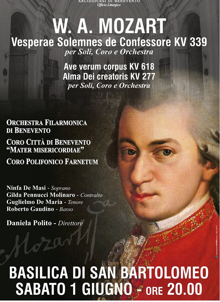 Presso la Basilica di San Bartolomeo il concerto di W.A. Mozart a cura dell’orchestra Filarmonica di Benevento.