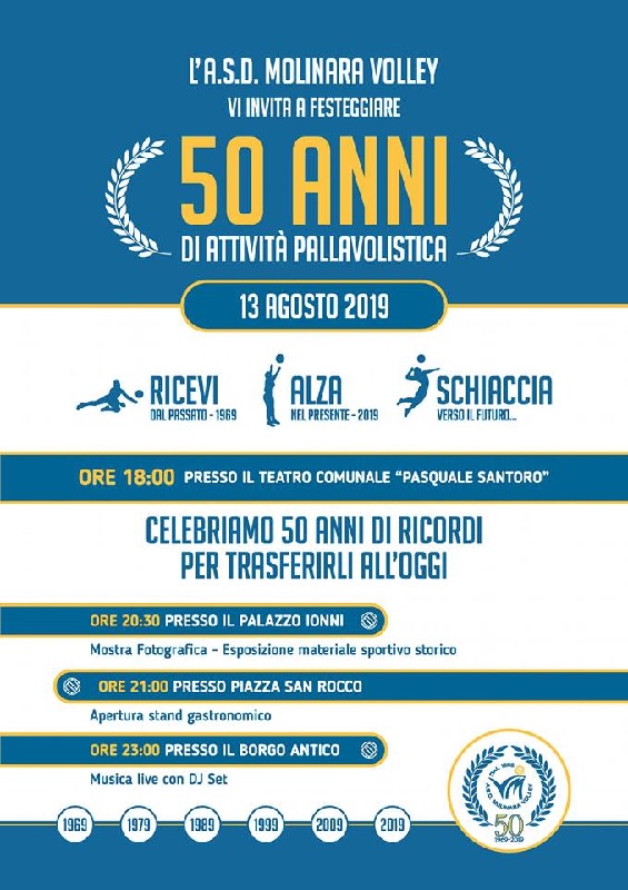 Festa per i 50 anni di attività del Molinara Volley