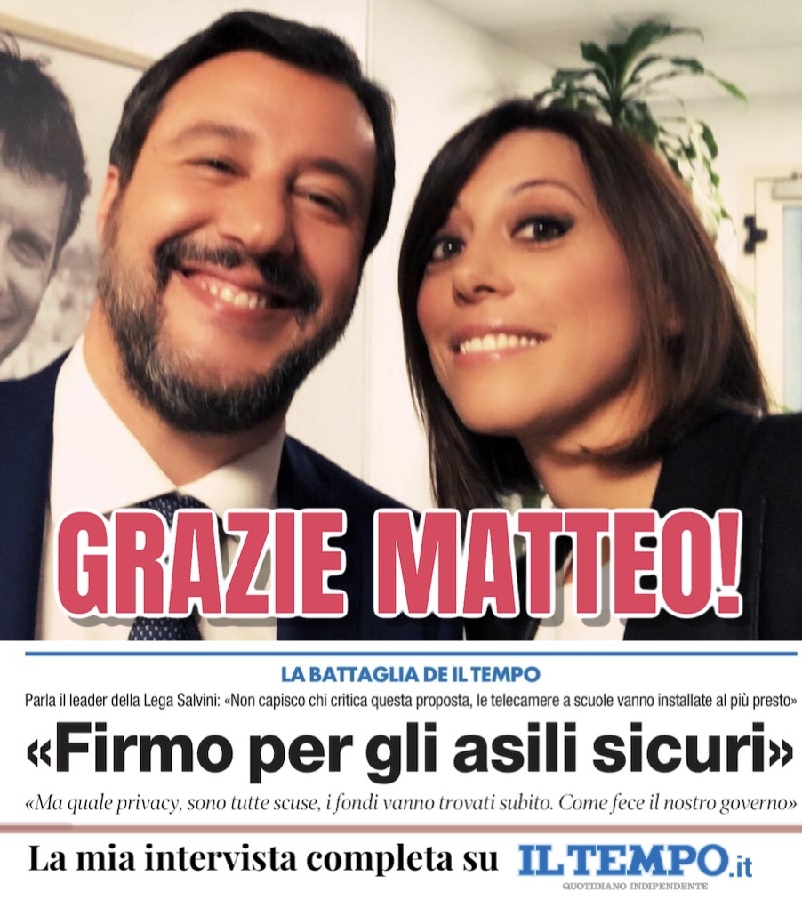 Telecamere negli asili, Nunzia De Girolamo incassa il sì di Matteo Salvini.