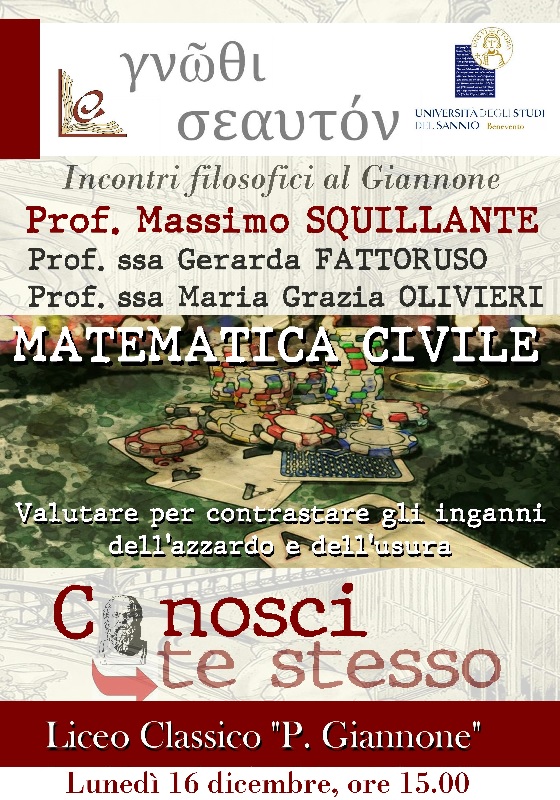 Incontri filosofici al Giannone: Massimo Squillante, Gerarda Fattoruso e Maria Grazie Olivieri