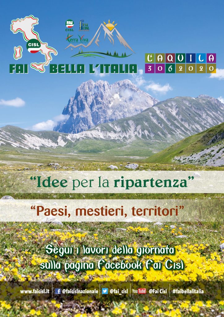“Fai bella l’Italia”, il 30 giugno a l’Aquila evento su agroalimentare e ambiente