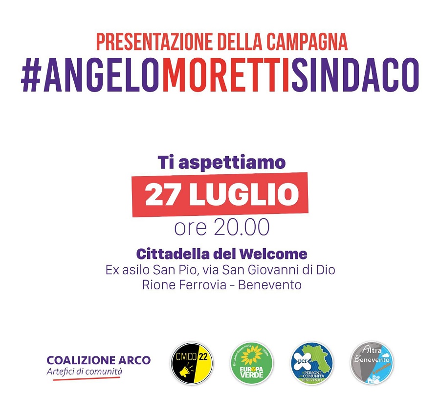 Elezioni, martedì la presentazione della campagna di Angelo Moretti