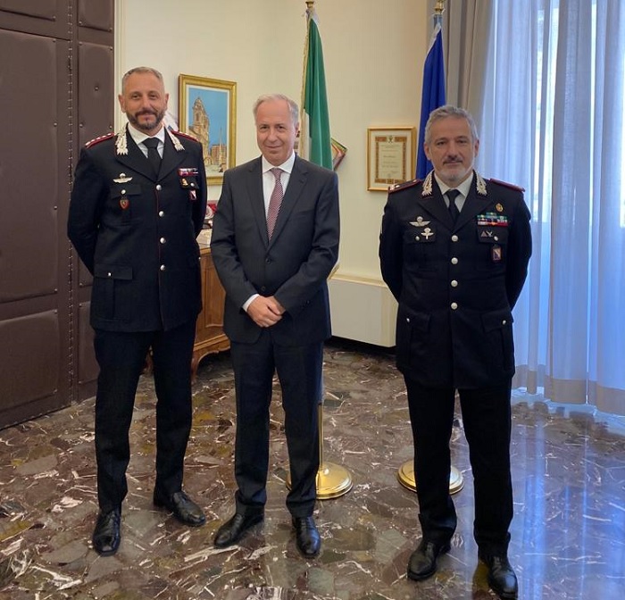 Il Generale di Brigata Antonio Jannece ricevuto dal Prefetto Carlo Torlontano