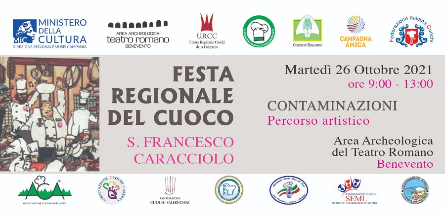 Teatro Romano di Benevento. Festa regionale del Cuoco il 26 ottobre 2021, dalle ore 9,00 alle ore 13,00.