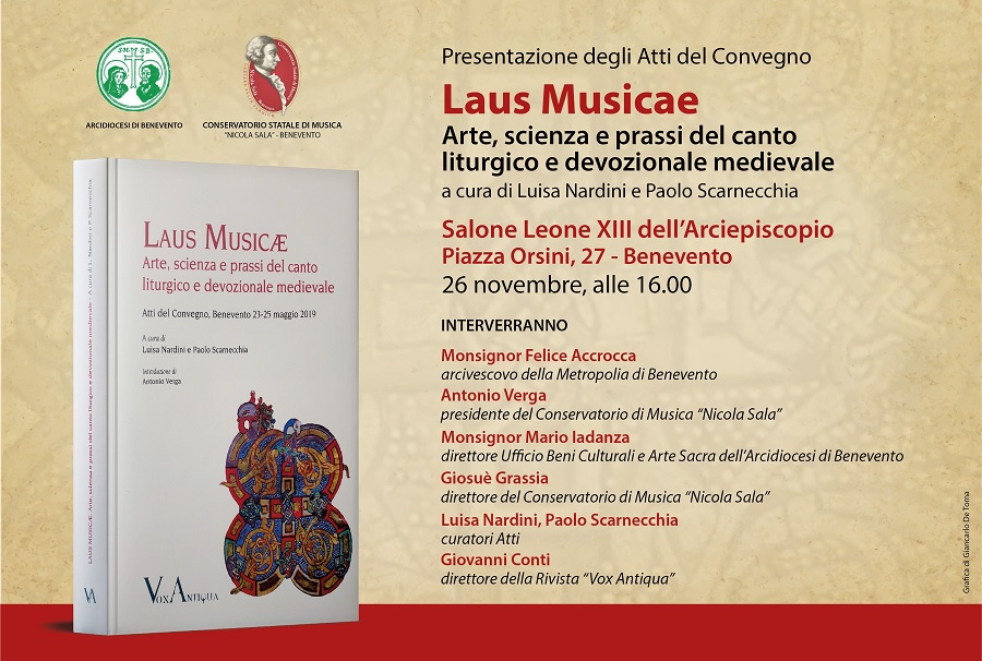 Conservatorio di Musica Nicola Sala e Arcidiocesi presentano gli atti del convegno “Laus Musicae”