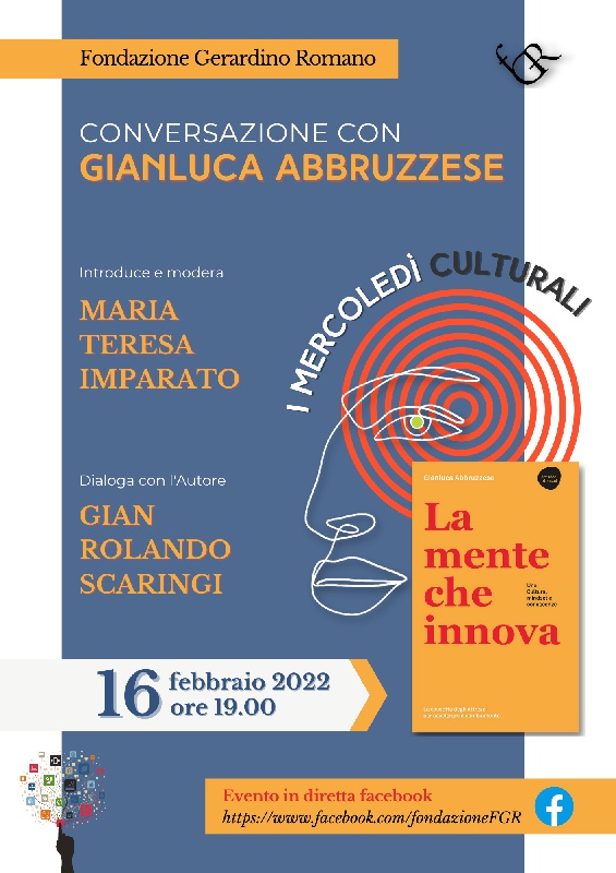 Fondazione Gerardino Romano. Il 16 Febbraio conversazione con Gianluca Abbruzzese