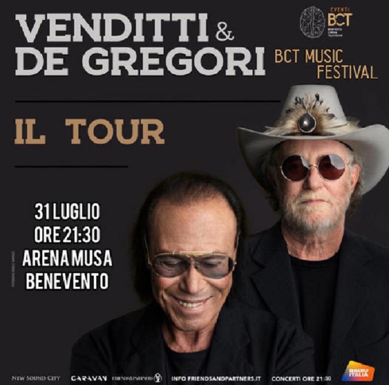 Bct Music Festival, Venditti e De Gregori  in concerto per la chiusura della Kermesse all’Arena Musa