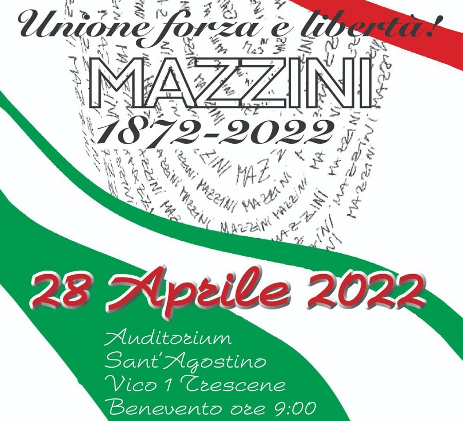 “Giornate Mazziniane” il 28 Aprile convegno di studi su Mazzini, il suo pensiero e il suo legame con il Sannio