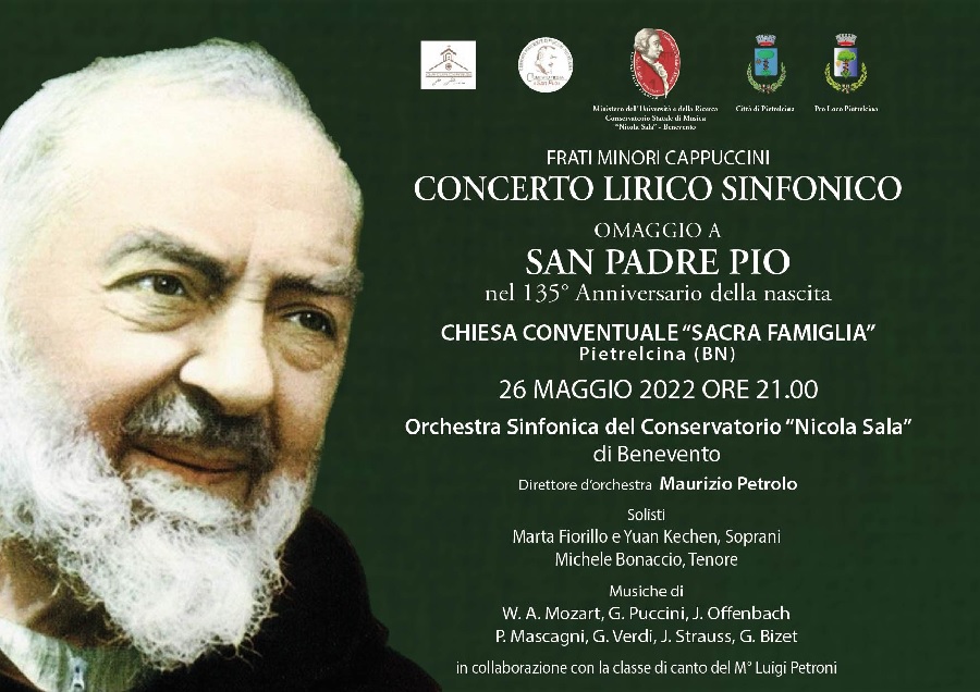 Anniversario nascita San Pio, gran concerto dell’orchestra sinfonica del Conservatorio