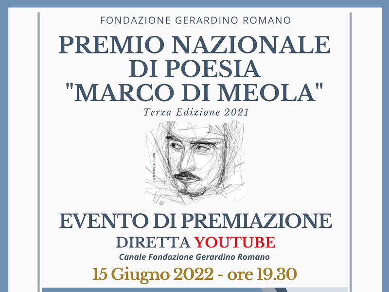 Fondazione Gerardino Romano: mercoledì Premio Nazionale di poesia “Marco Di Meola” terza edizione
