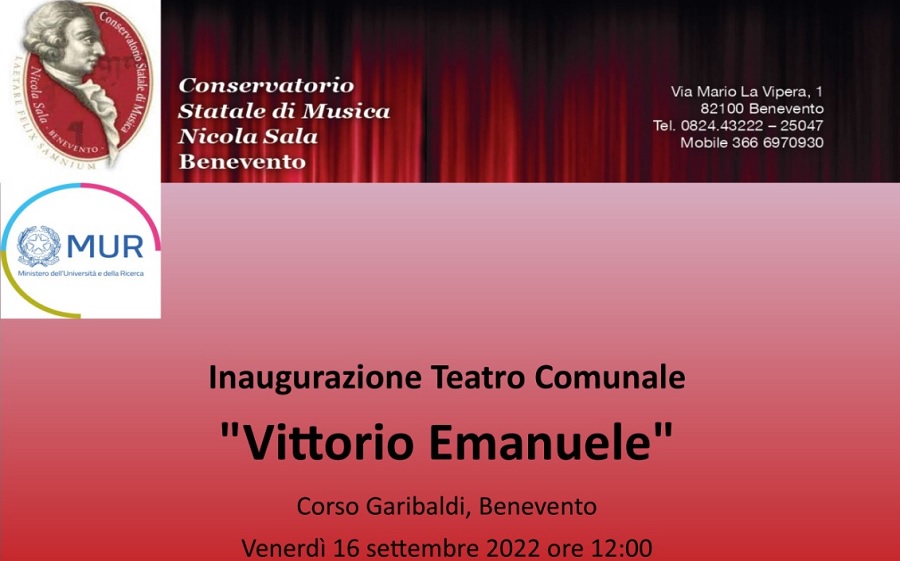 Alla cerimonia di riapertura del Teatro Comunale la prestigiosa partecipazione del Conservatorio Nicola Sala di Benevento
