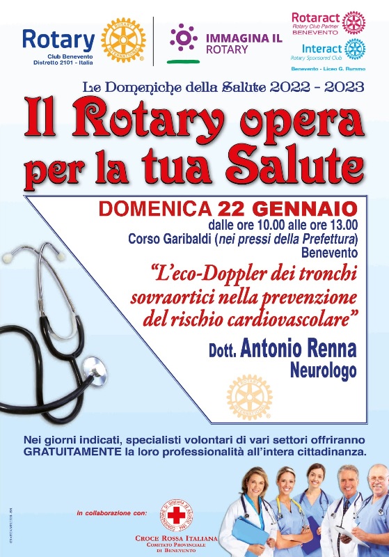 Rotary Club Benevento – Domeniche della Salute. Domani 22 Gennaio  “Stress e rischio cerebro-cardio-vascolare”