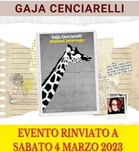 Fondazione Gerardino Romano: rinviato al 4 Marzo l’appuntamento con la scrittrice Gaja Cenciarelli