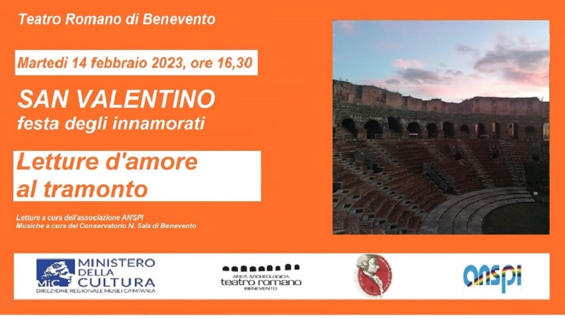 Martedì 14 febbraio San Valentino, al Teatro Romano di Benevento: letture d’amore al tramonto