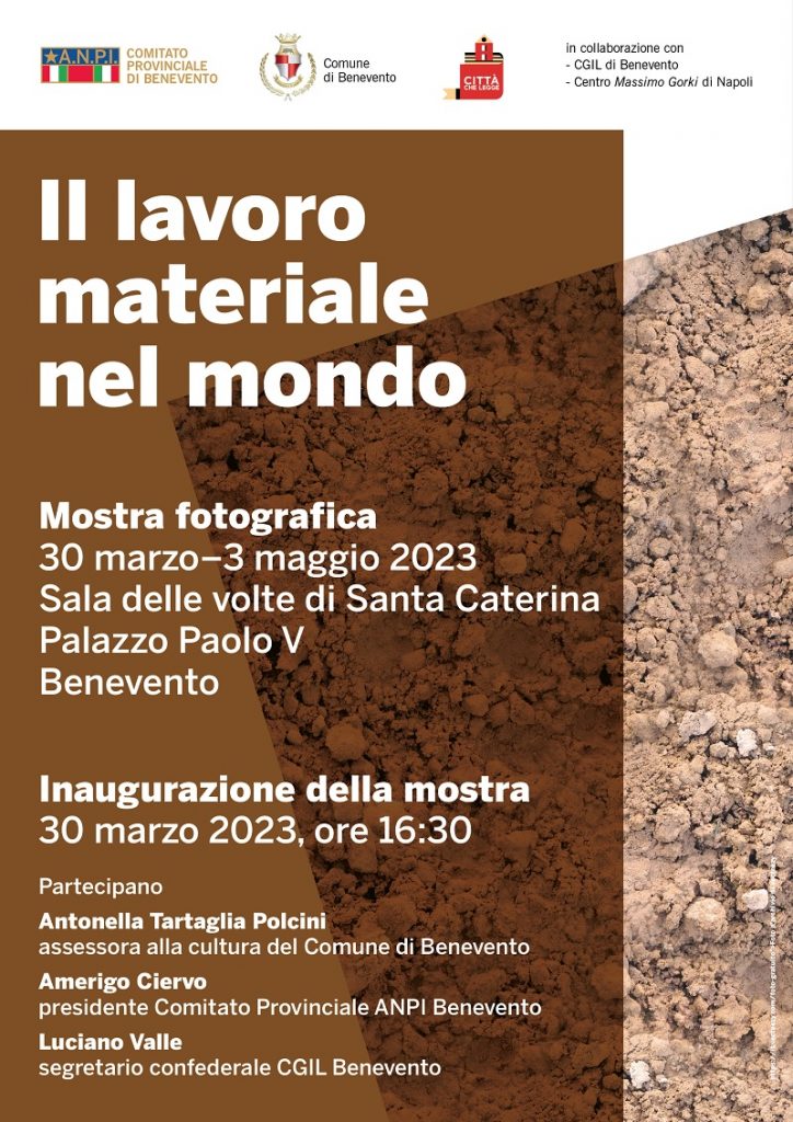 A Palazzo Paolo V la mostra “Il lavoro materiale nel mondo” organizzata dall’Anpi del Sannio